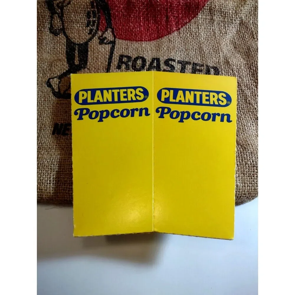 Planters Mr Peanut Vintage Burlap Roasted Nut 5 Pound Bag Sack + Popcorn Holder